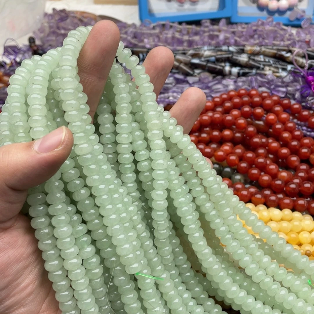 玛瑙/玉髓珠宝半成品未镶嵌一条装8mm东临玉算盘
