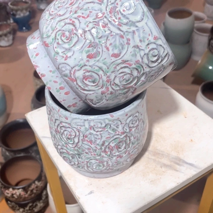 紫砂花盆口径15高度15两只正品