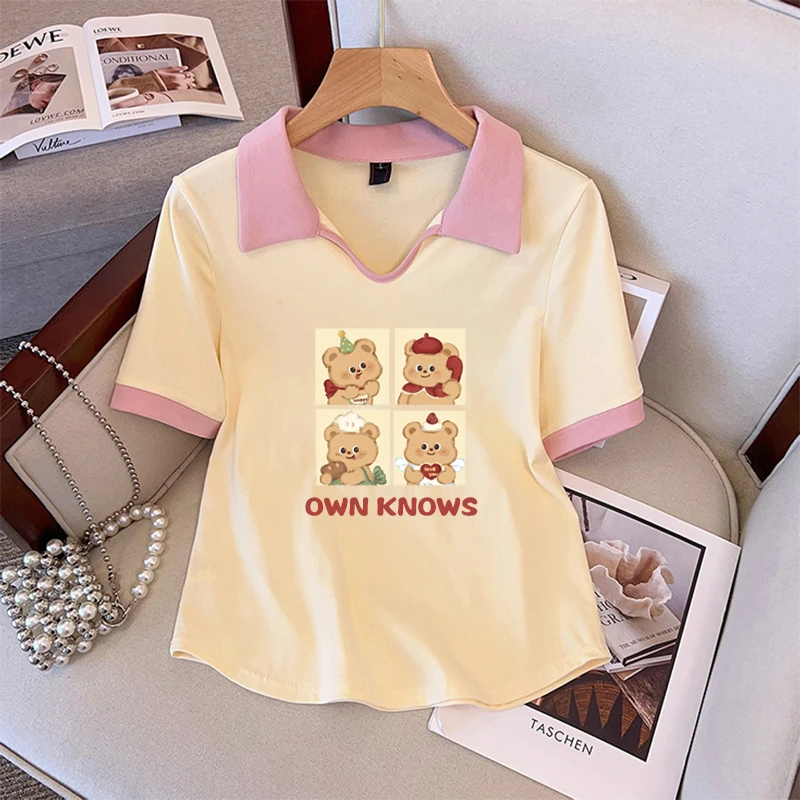 特大码200斤慵懒风显瘦正肩polo衫女夏季辣妹气质时尚遮肉短袖t恤