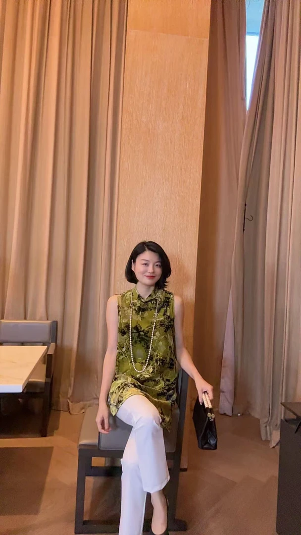 TANTAN  人丝 气质无袖时尚印花背心2035