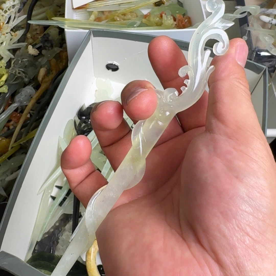 未镶嵌蛇纹石玉发饰