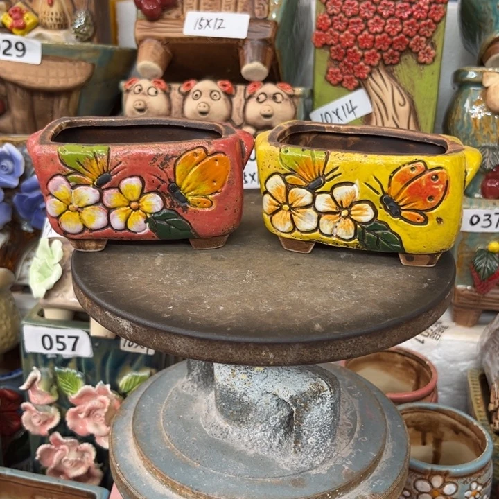 紫砂花盆粗陶材质多肉花盆