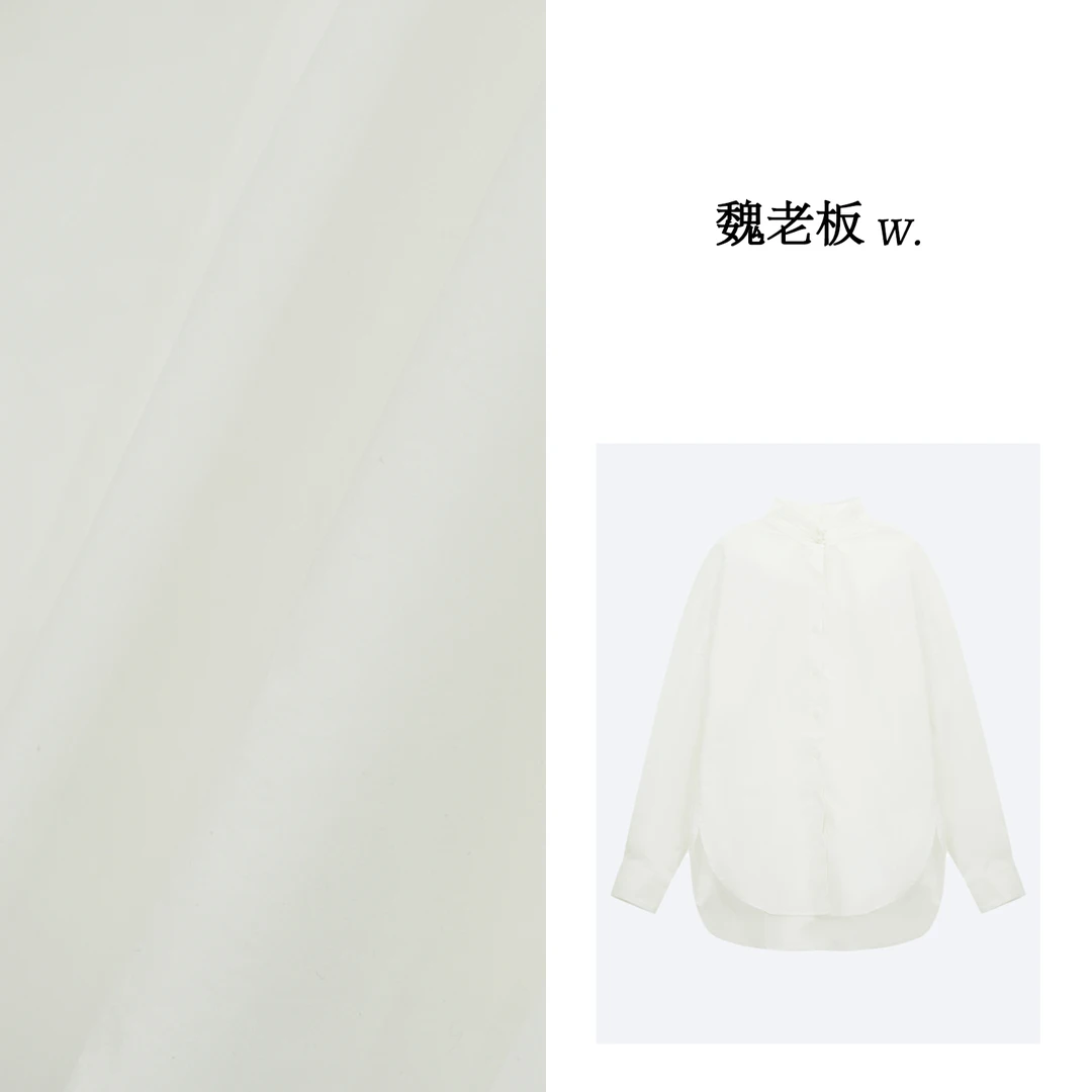 W.Diva【寻梦欢】100匹马棉夏季国风百搭新中式清冷白衬衫1SDMW1260