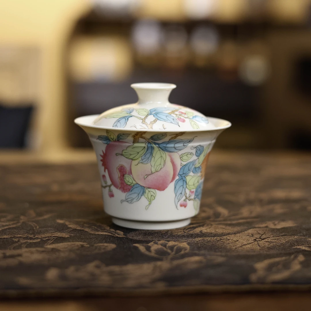 【非遗好物】 福寿三多-聖甫-盖碗（聖甫0104）