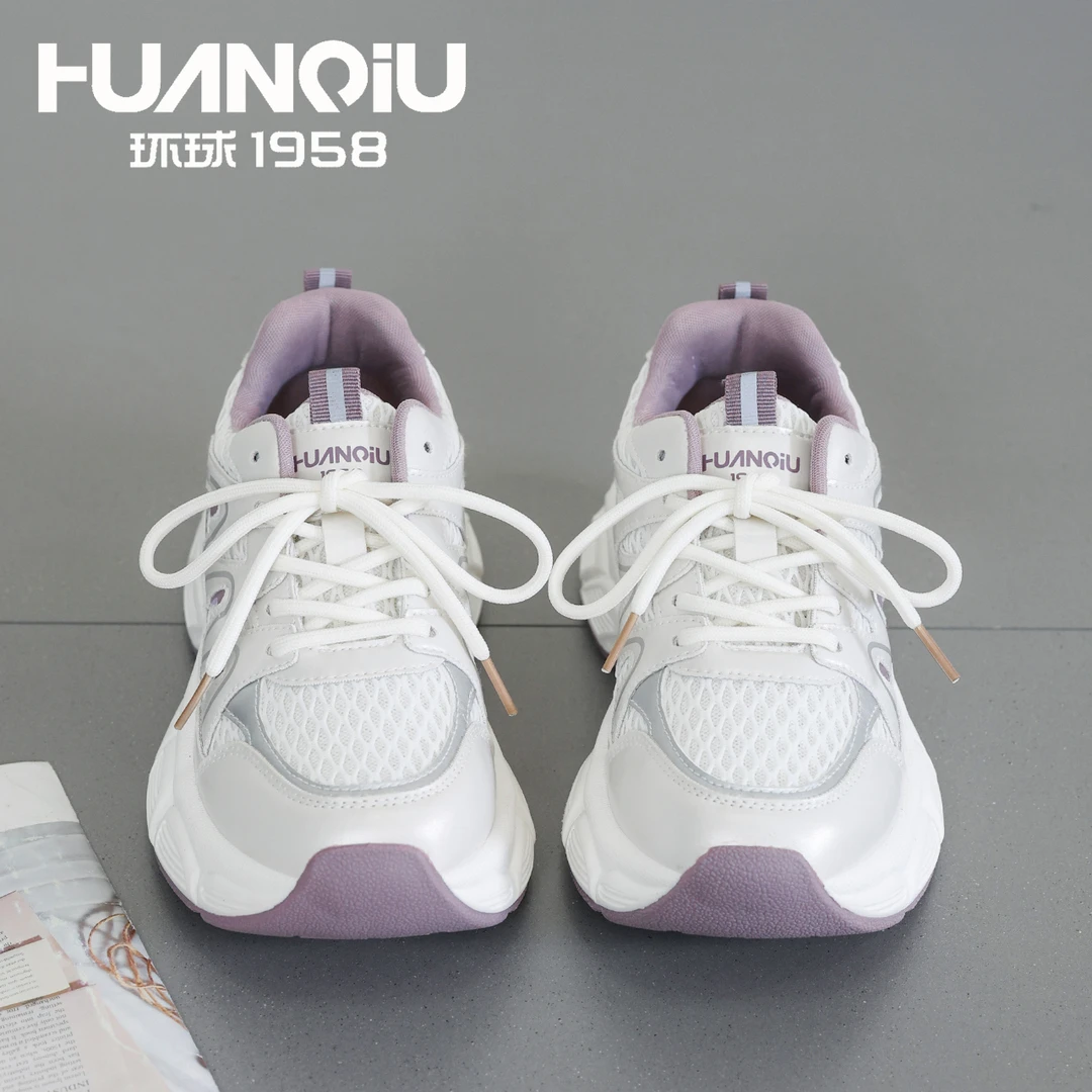 环球新款舒适厚底老爹鞋潮流秋季休闲鞋网面时尚百搭女款运动鞋