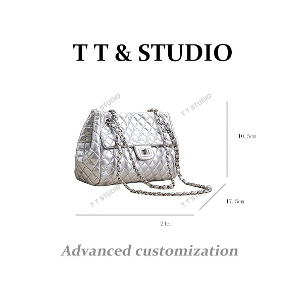 【TT Studio】SK-62862-银色RAIN.CUN简约腋下斜跨轻奢女包