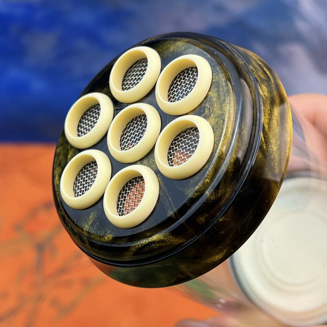 甜甜文玩-60黑洒金密胺响板和眼圈蝈蝈罐巨帅巨有面儿