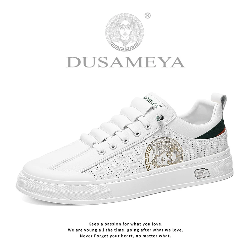 DUSAMEYA/杜莎米娅新款轻奢休闲百搭低帮镂空透气潮流板鞋