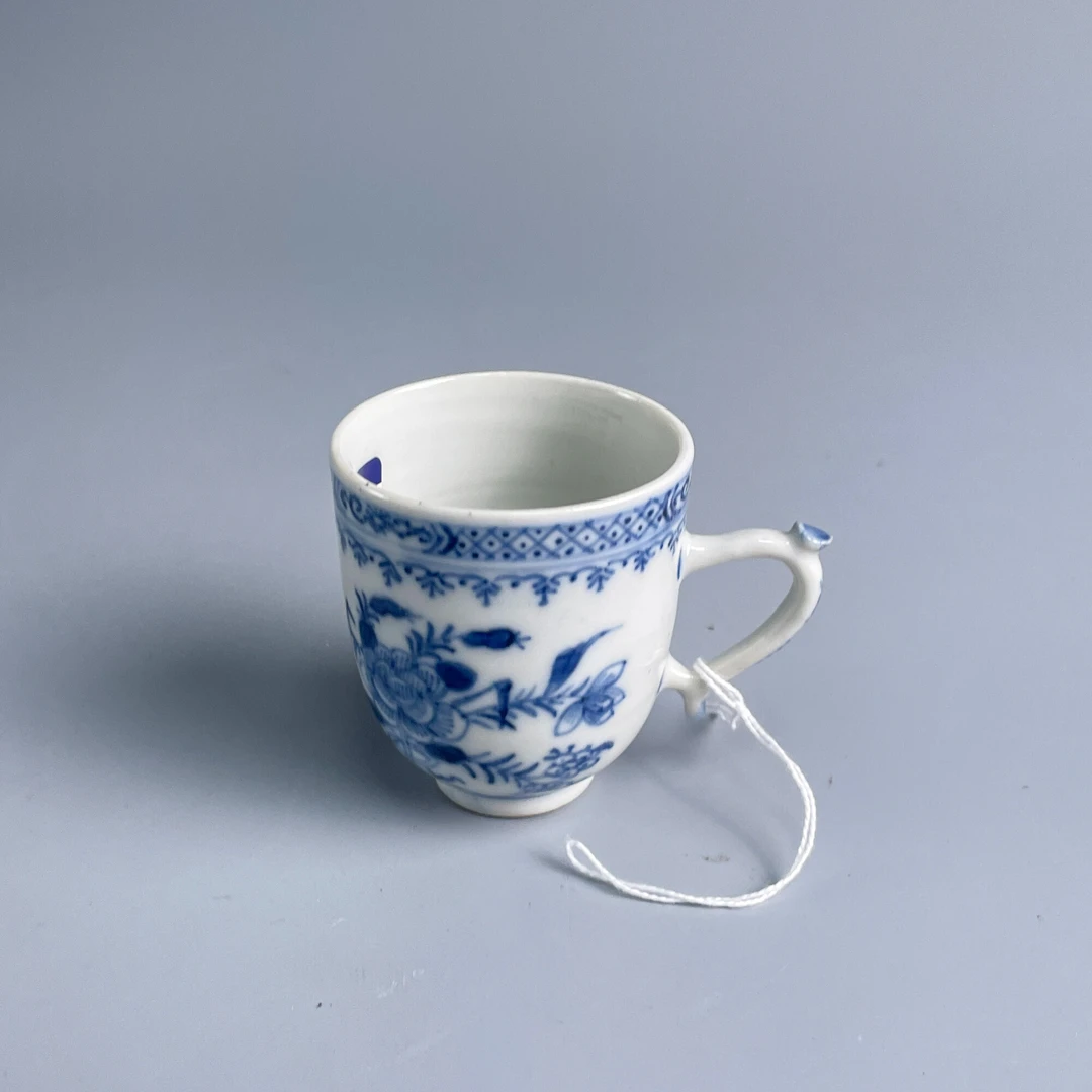 瓷器/古董清乾隆青花花卉纹小把杯-M25AC001389/收藏/文物/绣花张