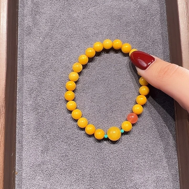 蜜蜡未镶嵌手串7.8mm蜜蜡手串