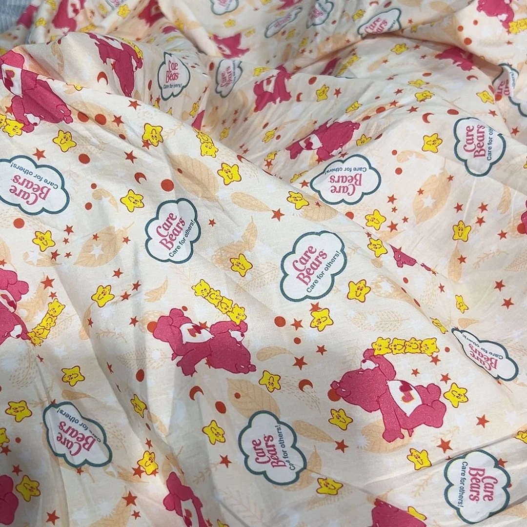 无纺布卡通粉色小熊2m