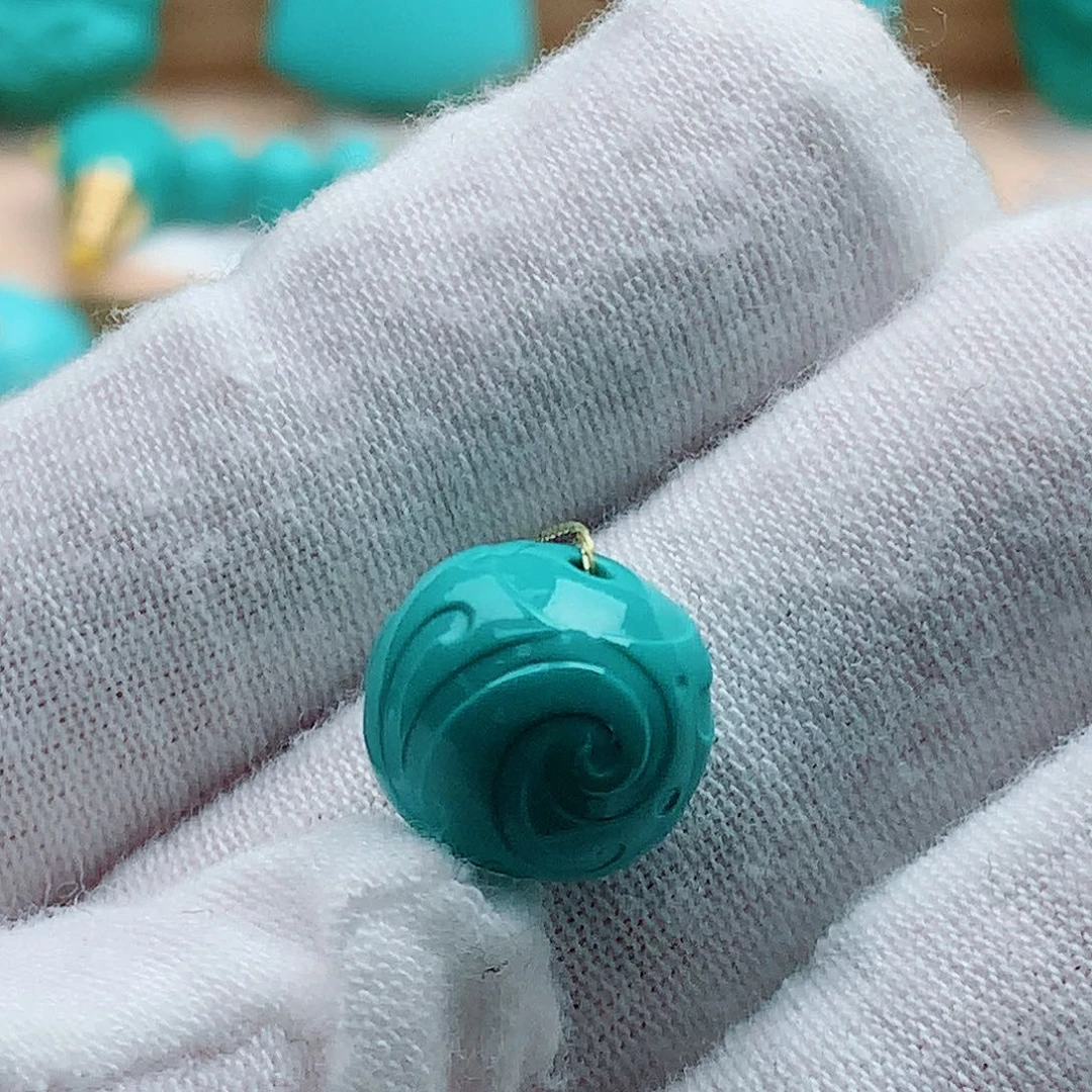 绿松石未镶嵌博古纹