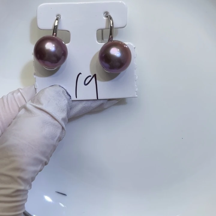 淡水珍珠耳饰银S925镶嵌