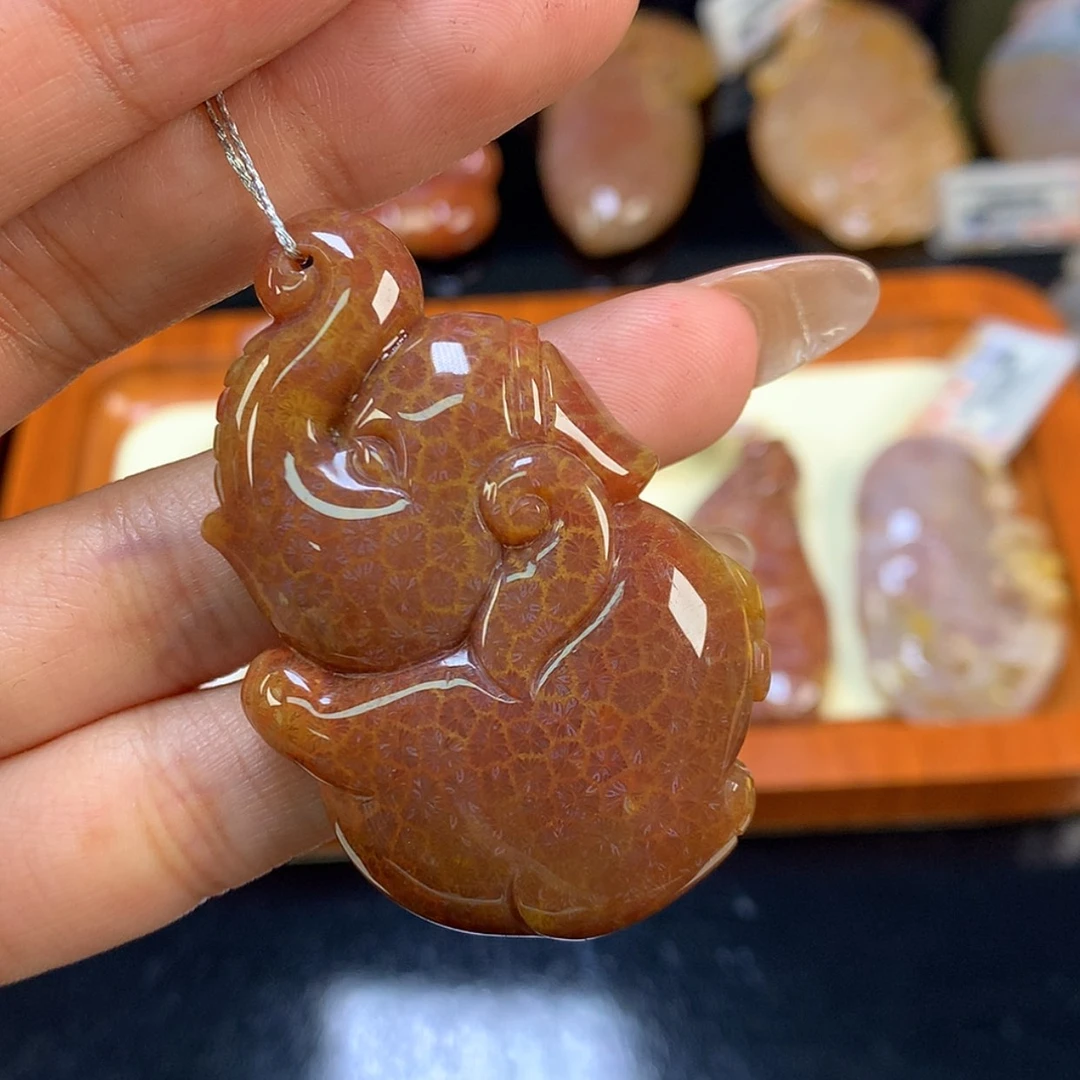 【闪购商品】颈饰未镶嵌硅化珊瑚（珊瑚玉）20号