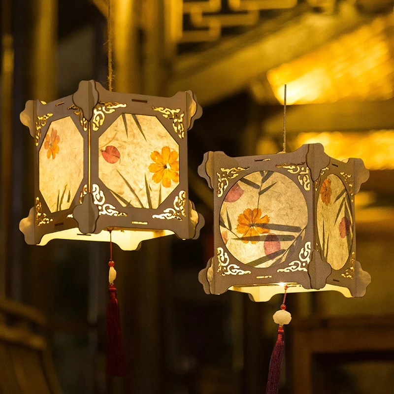 【灯笼diy材料包】中秋节手提灯笼童手工小兔子中秋节中号手工灯笼