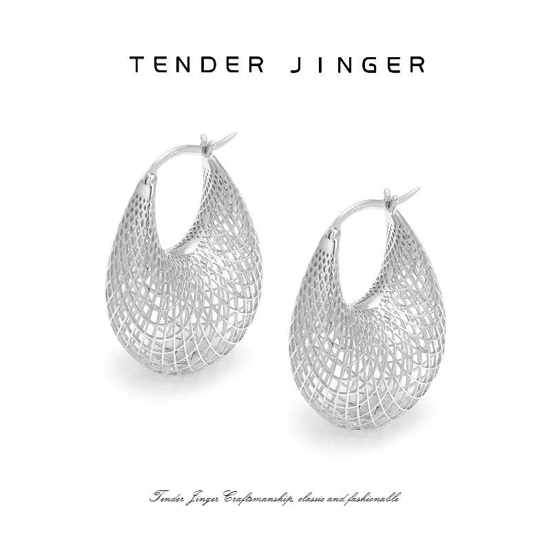 Tender Jinger 925银耳饰 【Feather】系列3D硬金工艺时尚包包耳饰