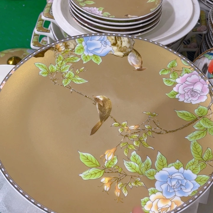 瓷片琴瑟和鸣十寸大盘一个微瑕