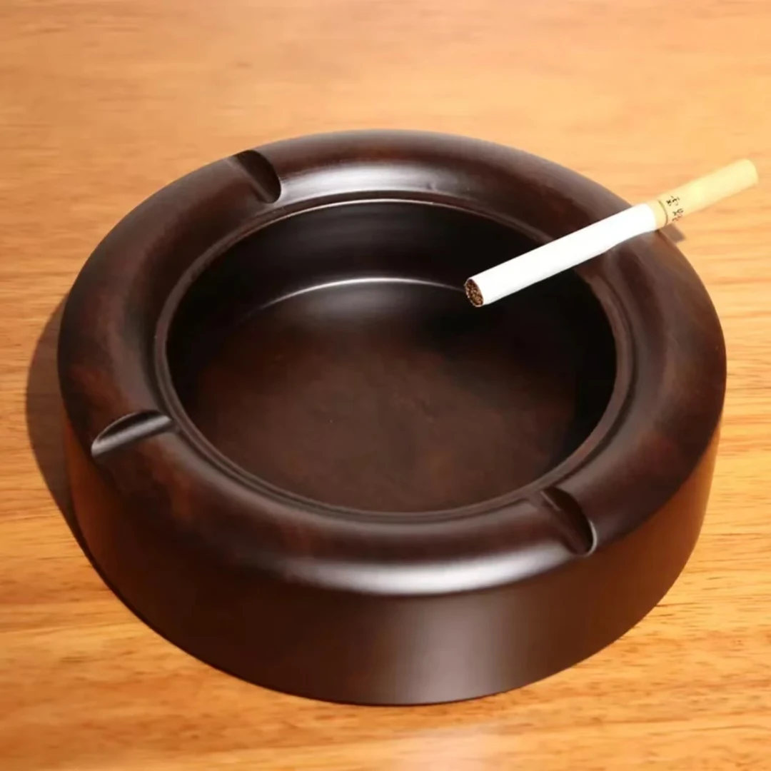 古典全实木檀木烟灰缸大尺寸整木