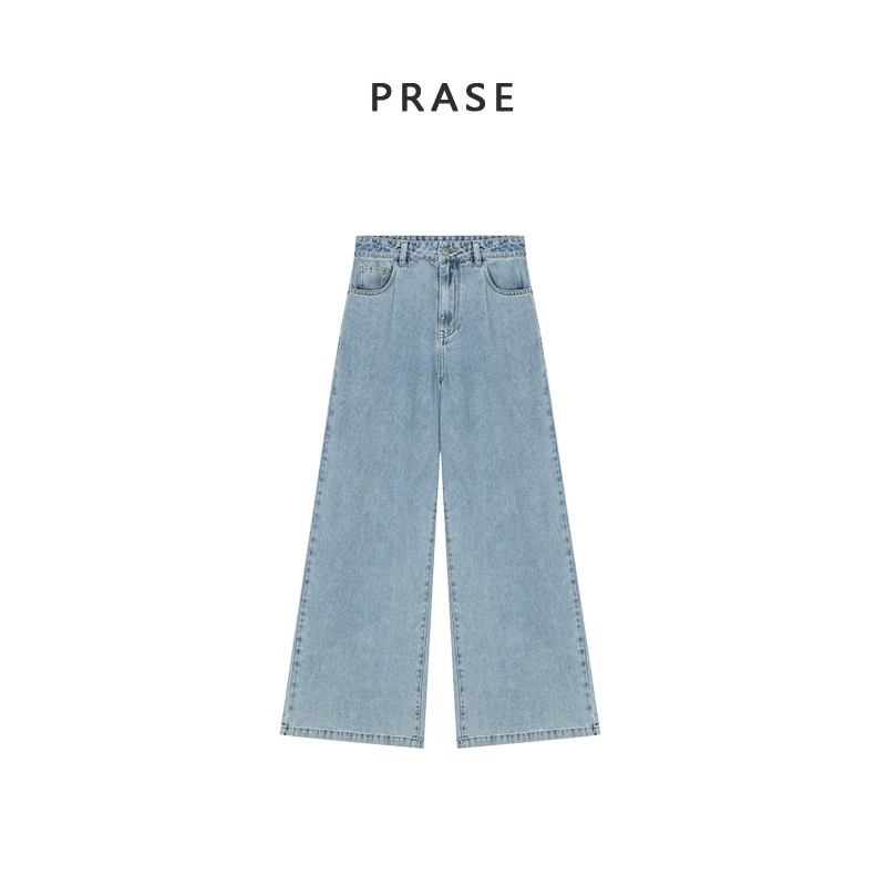 PRASE·噜【无尽假日】微胖轻奢设计款春复古时尚百搭牛仔裤PR503E46