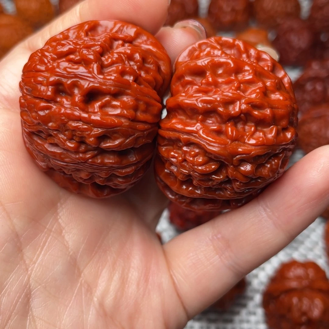 桃核吊坠文玩核桃 手把件 白狮子 45