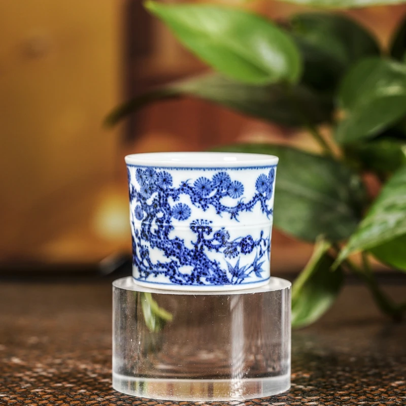 【景德镇陶瓷研究院】柴窑松竹梅竹节杯 jty302
