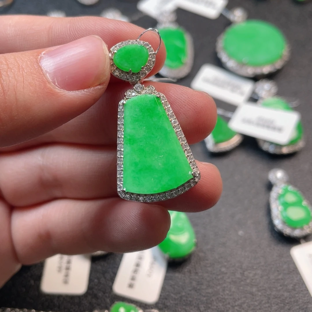 翡翠吊坠(不含链)银S925镶嵌