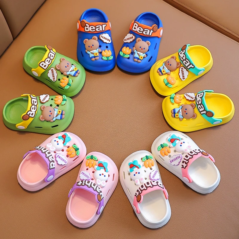 儿童凉拖鞋夏季小兔防滑软底室内婴幼儿宝宝男女童包头洞洞鞋鞋子