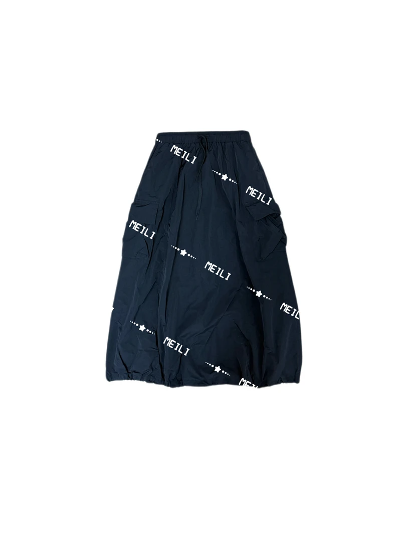 泡菜国肌理感显瘦工装花苞半身裙