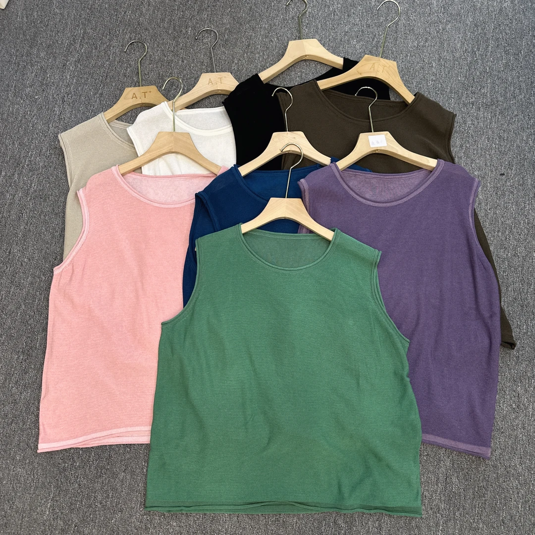 双双韩版春夏新款女装纯色吊带背心女宽松休闲百搭圆领无袖上衣