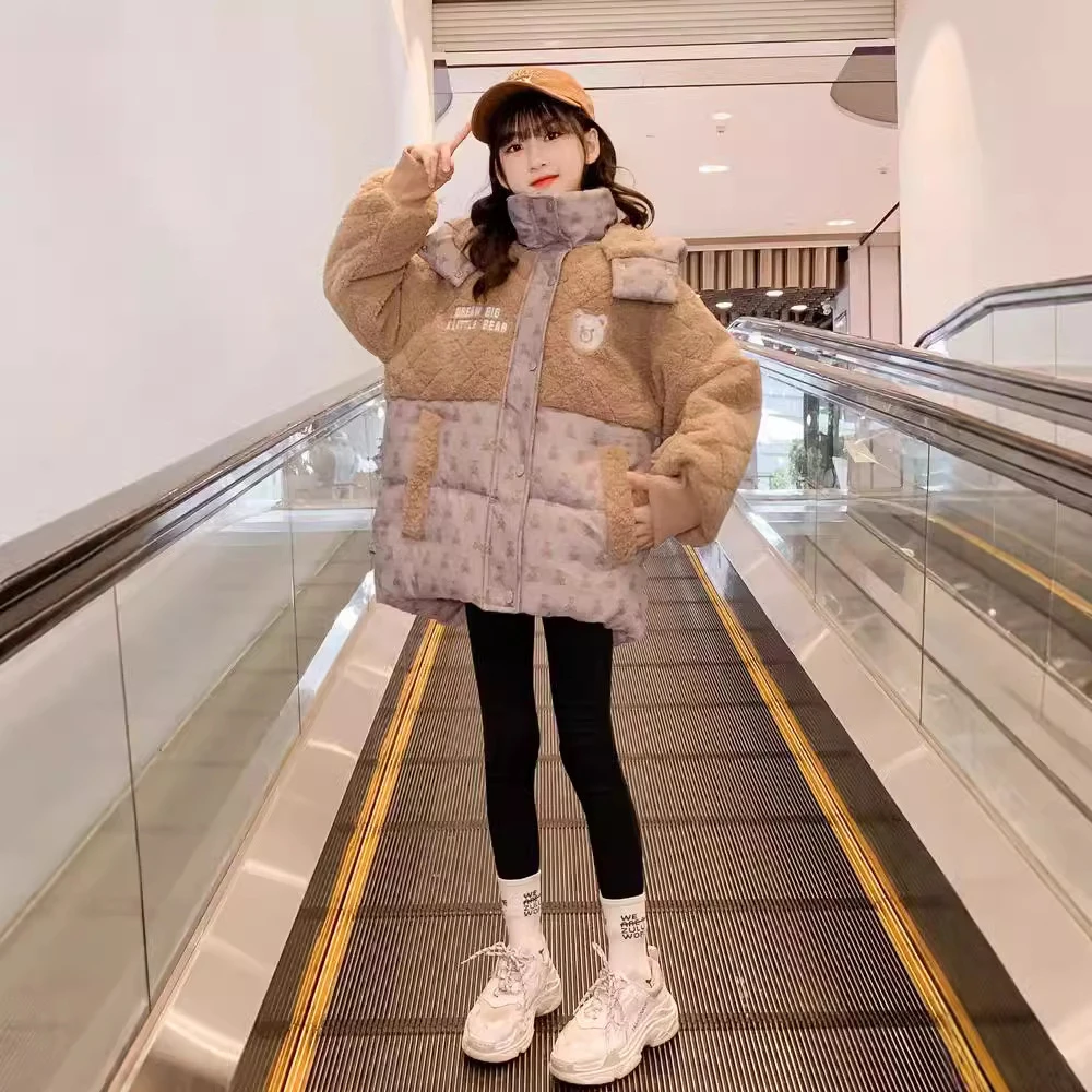 女童棉服加厚中大童外套棉衣2025新款儿童洋气加绒冬季棉袄冬装潮