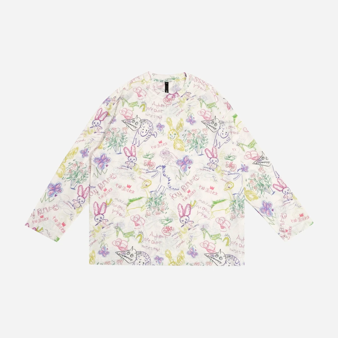 GGAHOLIDAYGG潮牌春季上新长袖透气宽松潮流内搭打底衫 151253