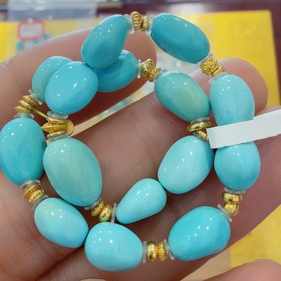 绿松石18K金镶嵌配饰