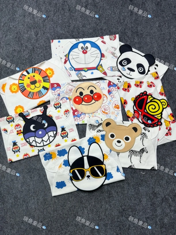 ins风婴童竹纤维隔汗巾加大卡通垫背巾