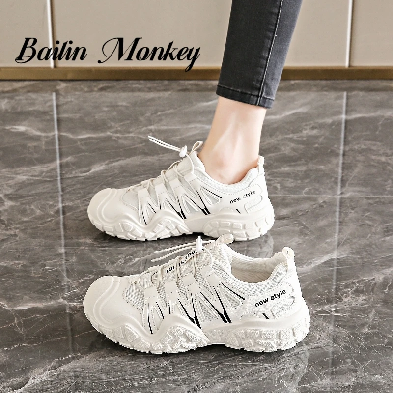 品牌户外登山鞋女2025春秋新款丑萌休闲鞋防滑软底网面透气运动鞋