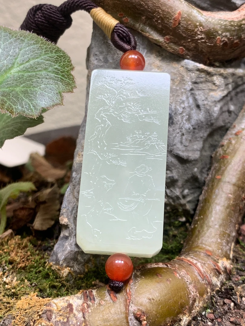 和田玉玉勒子挂件，22克，43*18*8，货号02367，8098057