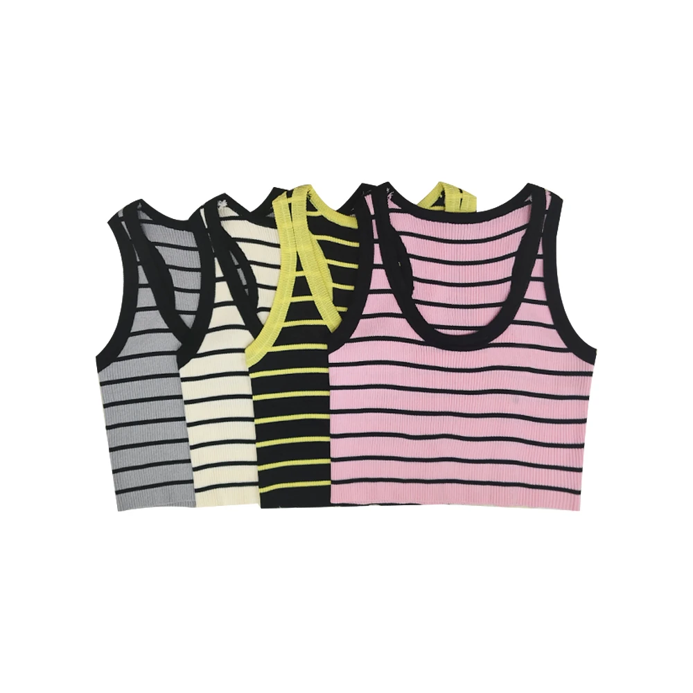 FF夏季大码拼接无袖针织衫常规针织百搭毛针织衫透气#7-TX-16