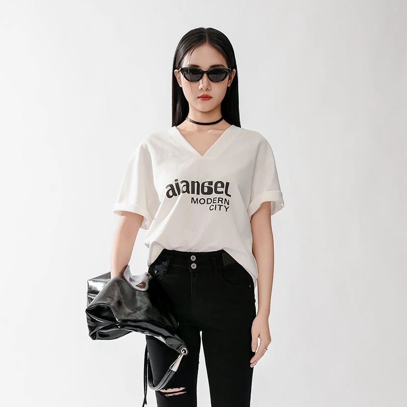 【小北专属】时尚休闲慵懒针织中长款T恤842153