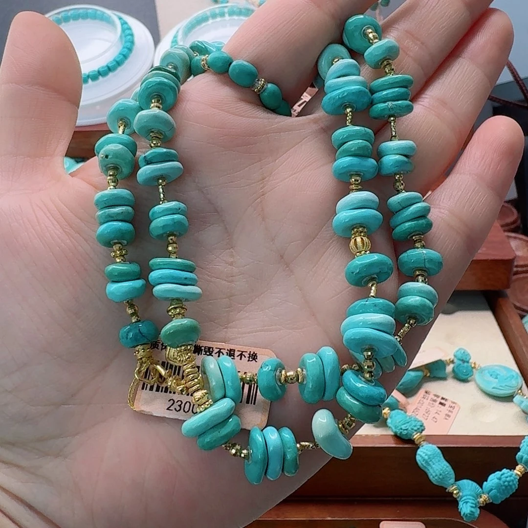 绿松石18K金镶嵌珠宝半成品