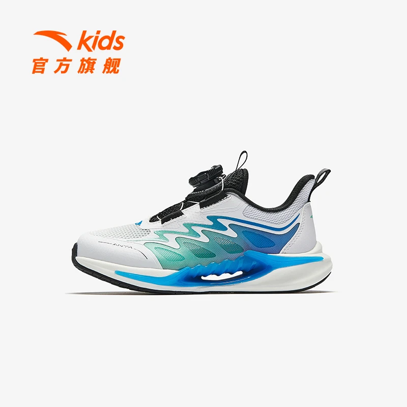 安踏儿童男小童跑鞋追风7.0舒适防滑耐磨儿童犟弹旋钮运动鞋9901