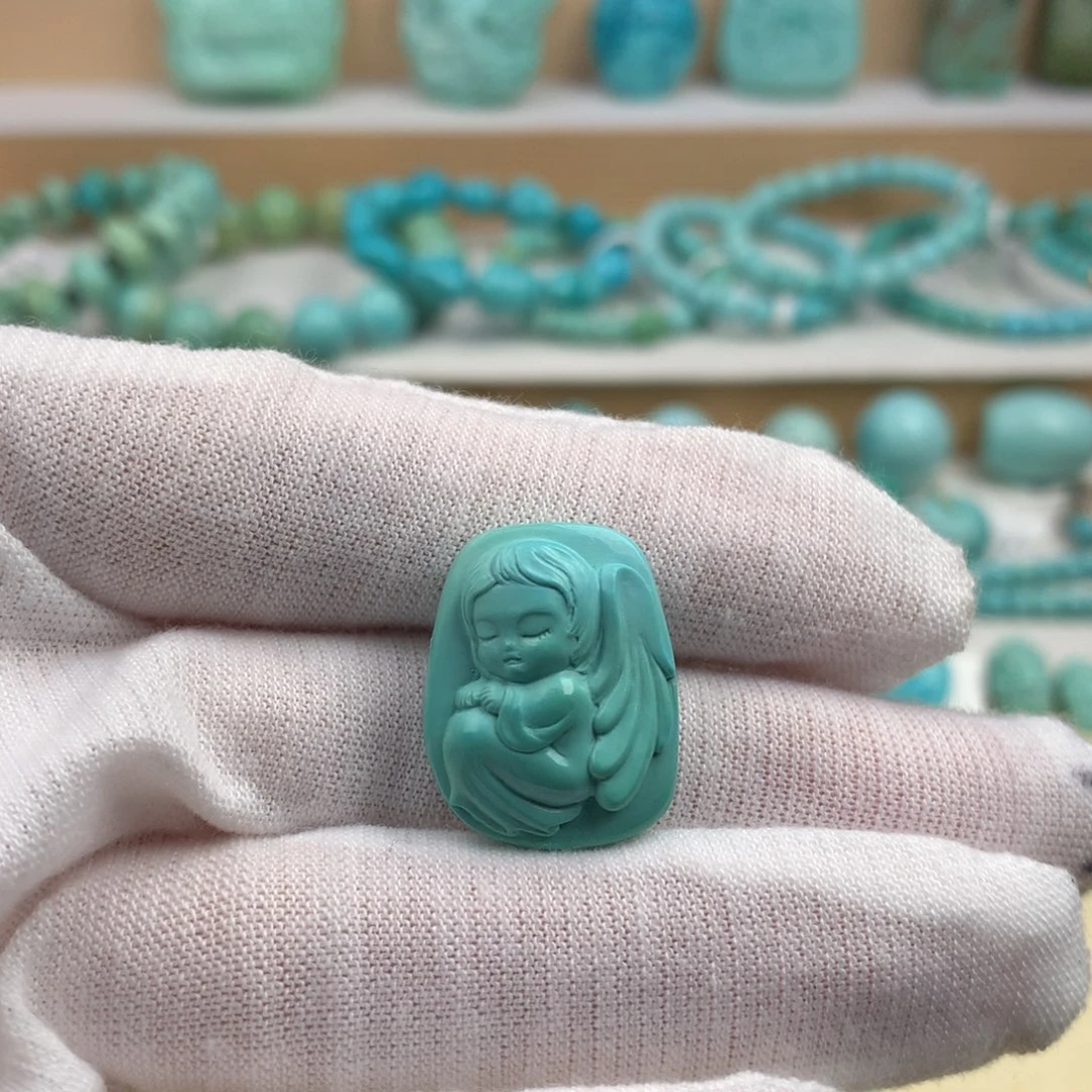 未镶嵌绿松石珠宝奇石17mm
