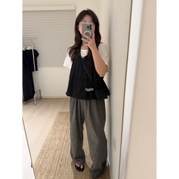 【层次感韩系小衫】花苞排扣上衣