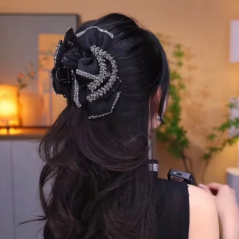 【巴黎王妃麦浪】高级感AB面显气质抓夹发饰蝴蝶结后脑勺头饰