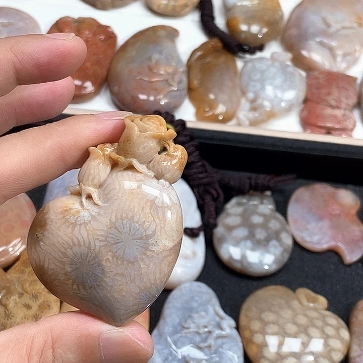 硅化珊瑚（珊瑚玉）未镶嵌颈饰