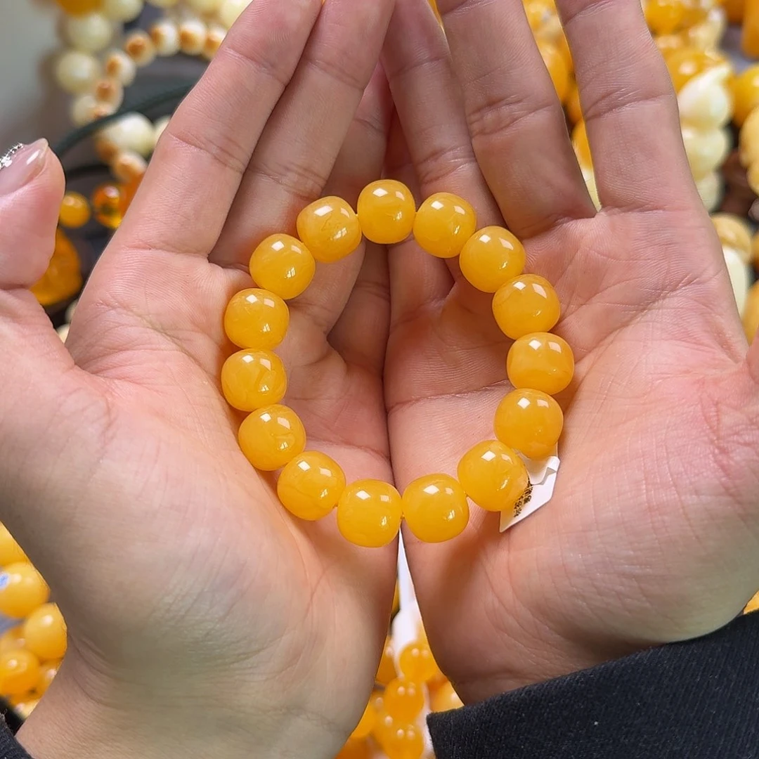 琥珀珠宝奇石未镶嵌同料老型14mm