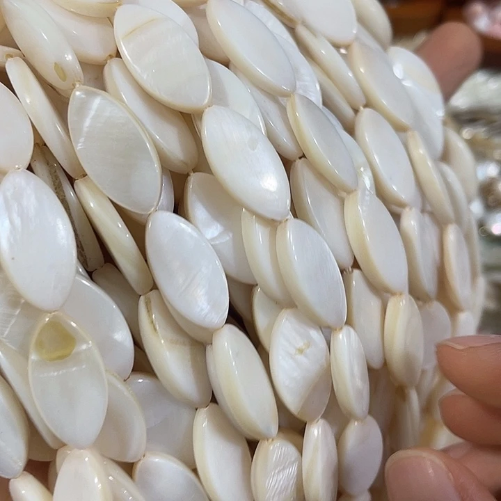 玛瑙/玉髓合金珠宝半成品3条贝壳马眼10x20
