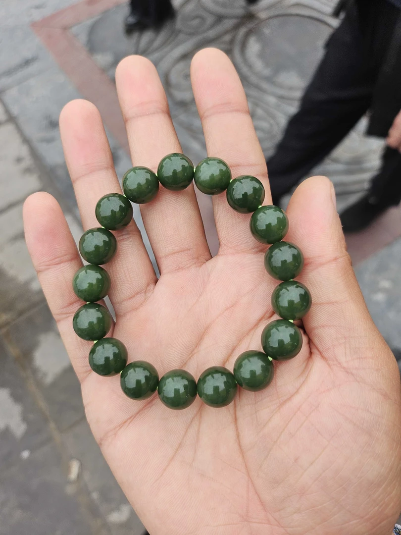 俄罗斯碧玉手串高端奢华款