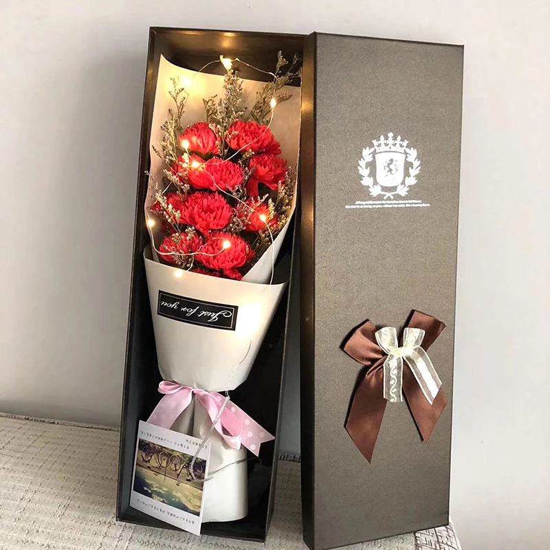 香皂花礼盒情人节礼物生日礼品玫瑰花女友老婆康乃馨妈妈
