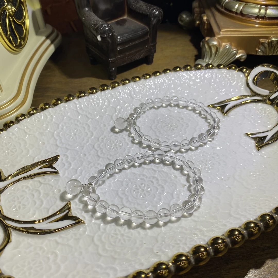 D561-净水级天然白水晶手串设计款单圈-多样性发其一