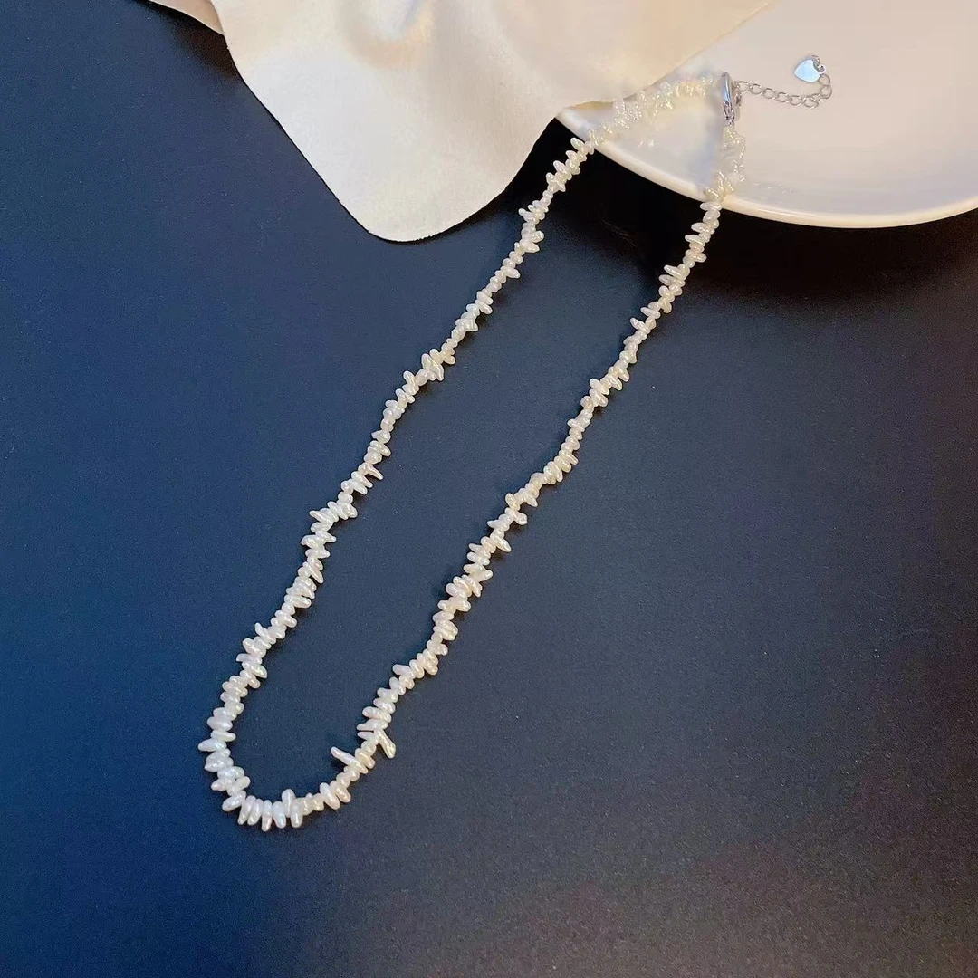 天然淡水无核珍珠C08#巴洛克花瓣时尚简约珍珠项链