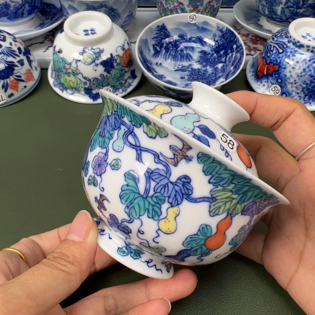 陶瓷景德镇纯手工纯手绘茶具木木58